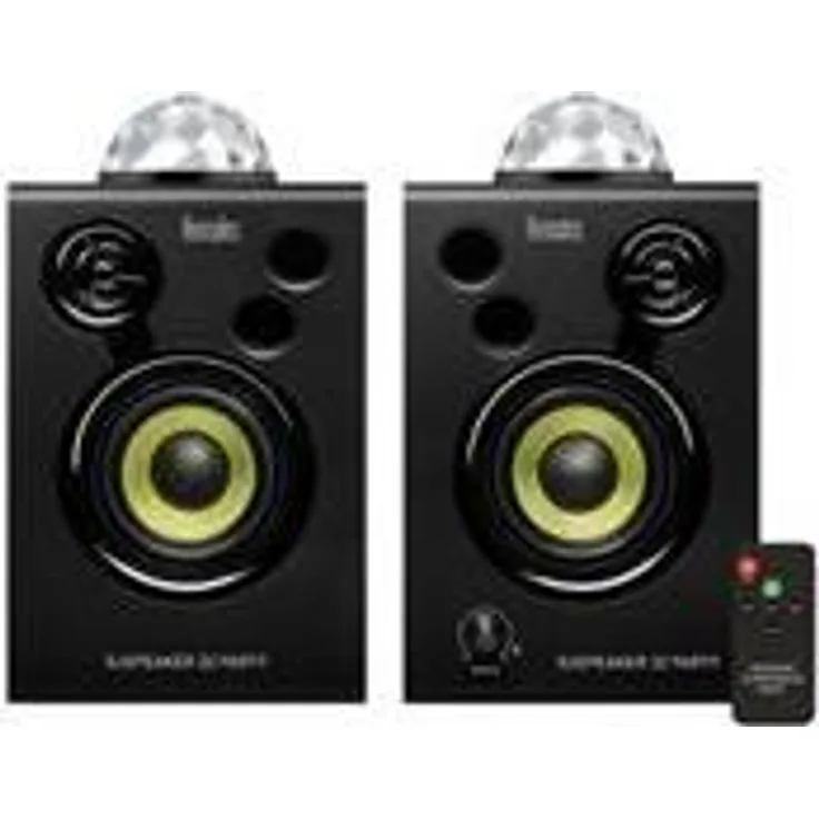 Hercules DJSpeaker 32 Party: 2 x 15 Watt aktive Monitor-Lautsprecher mit integrierter Beleuchtung