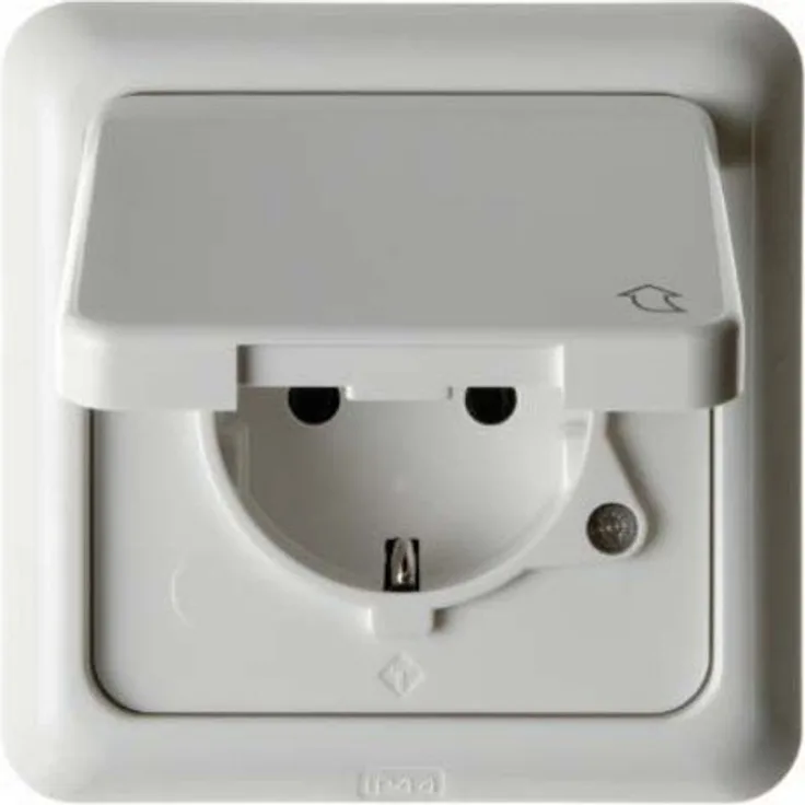 Hager Berker pws 471809 mit Steckklemmen WG-UP IP44 Steckdose 4011334229230, Weiß