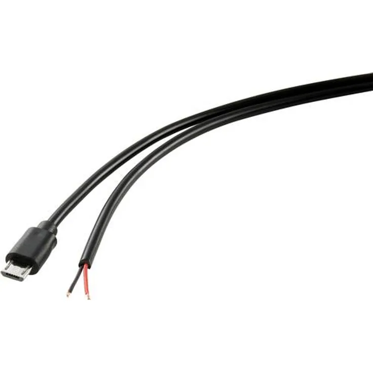 TRU Components Strom-Kabel Raspberry Pi (1x USB 2.0 Stecker Micro-B - 1x offenes Ende) 1.00m Schwarz