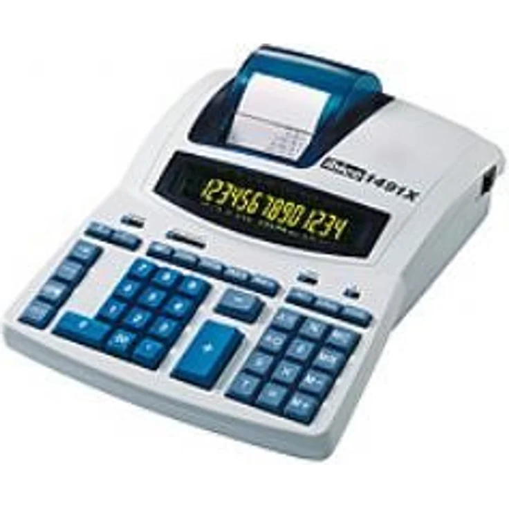 Rexel IB404207 Tischrechner 1491X mit Netzanschluss, 230 x 300 x 92 mm, negative Zahlen in rot, Zweifarbige Anzeige, lichtgrau-blau