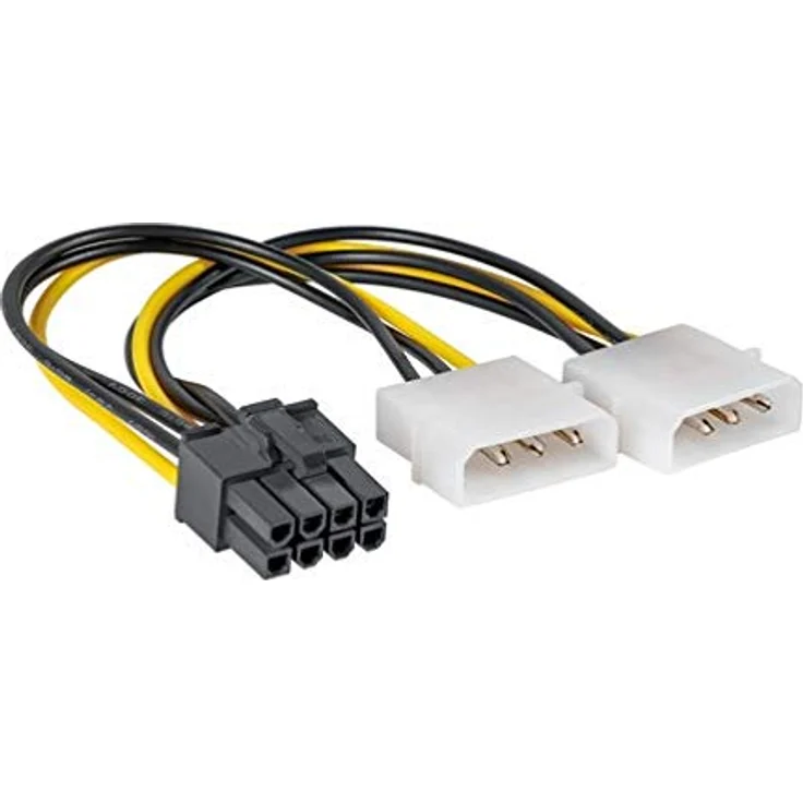 AKYGA AK-CA-29 2X Molex Stecker auf PCI-E 8 pin Buchse Adapter Kabel 15cm