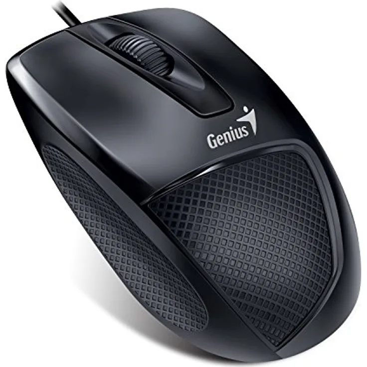 GENIUS DX-150 Black Optical Maus USB 1000 DPI schwarz 3 Tasten Scroll-Maus ergonomisch Fuer Rechtshaender