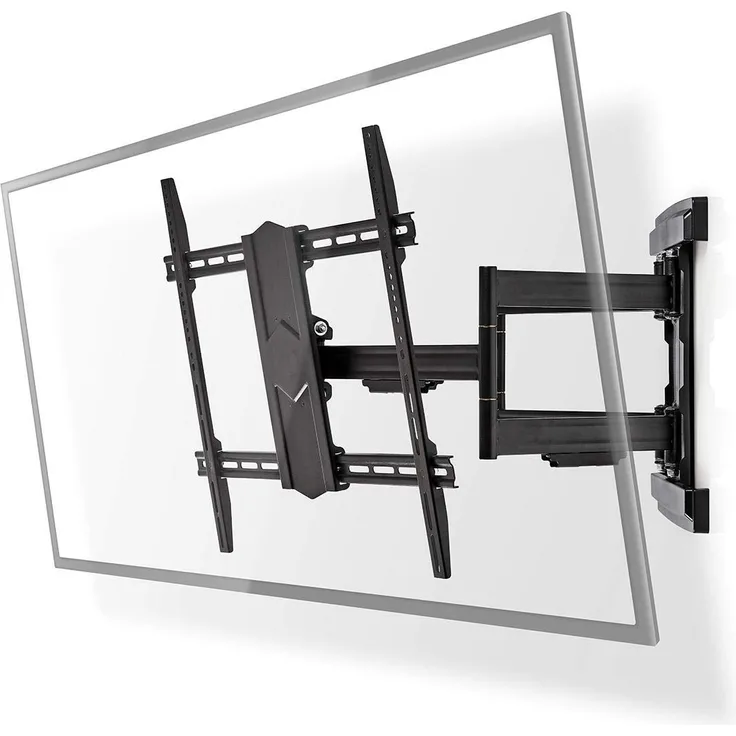 """Nedis - Vollbewegliche TV-Wandhalterung - 43 ? 90"""" - Max. 70 kg - 6 Drehpunkte - Extrem Anpassungsfähig - Einfache Montage - 70 bis 800 Wandabstand - 180° Blickwinkel - 2° bis -15° Neigungswinkel"""