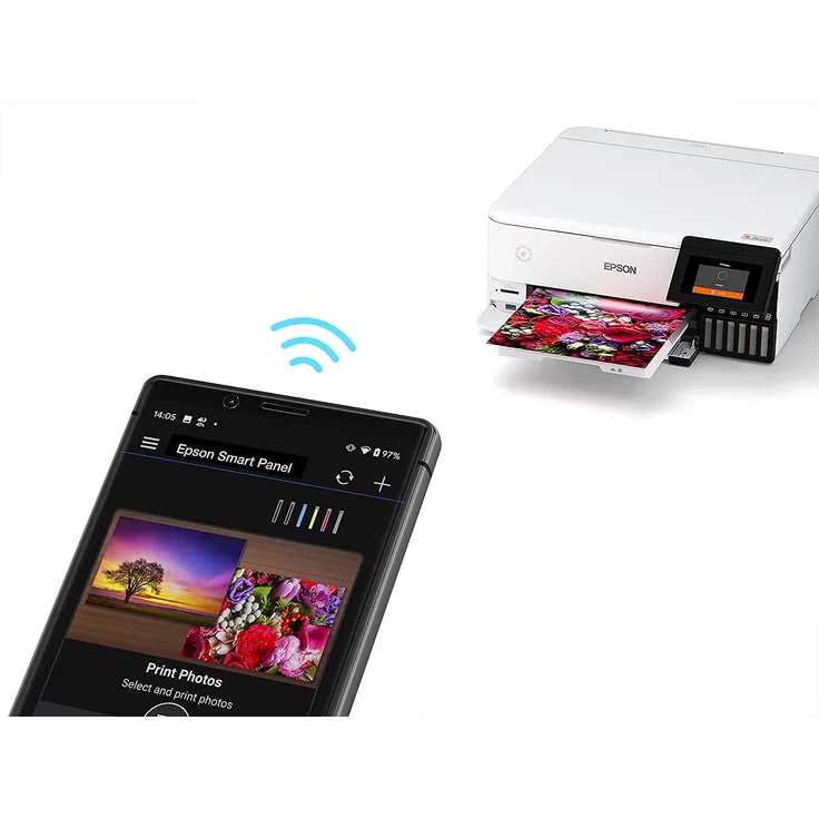 Epson EcoTank ET-8500 (3-in-1) Multifunktionsdrucker - (Tintenstrahl) Farbe, Druckgeschwindigkeit: 16 s/w, 12 Farbe, Auflösung: 1440 x 5700, LAN, WLAN, AirPrint, Wi-Fi Direct (C11CJ20401) – Bild 3