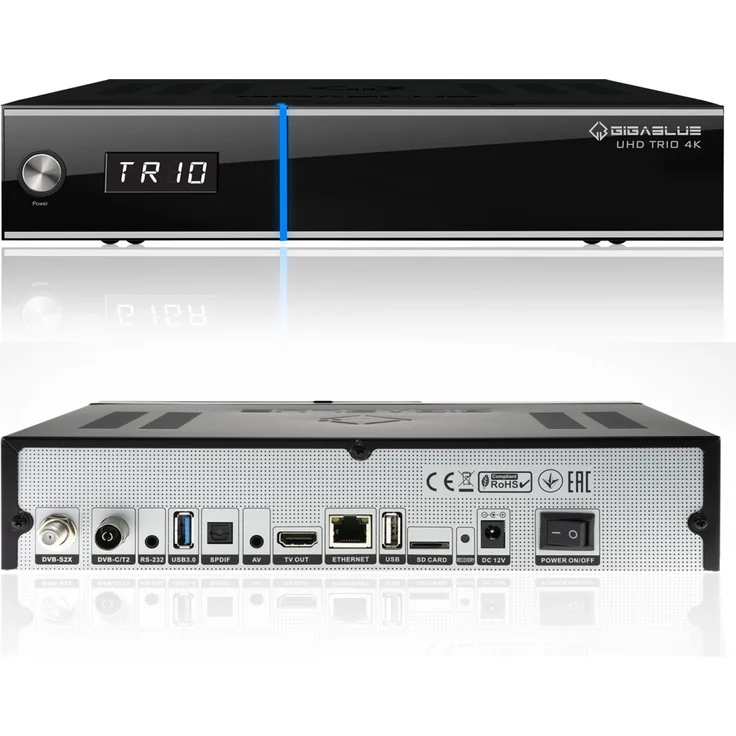 GigaBlue UHD Trio 4K, UHD-GB-004, DVB-S/S2, DVB-C, DVB-T/T2, HDMI, EPG, Aufnahmefunktion, schwarz – Bild 3