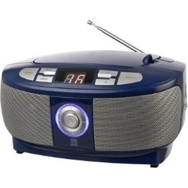 Dual P 49-1 Boombox mit CD-Player (UKW-Radio, LED-Display, Netz- oder Batteriebetrieb) blau