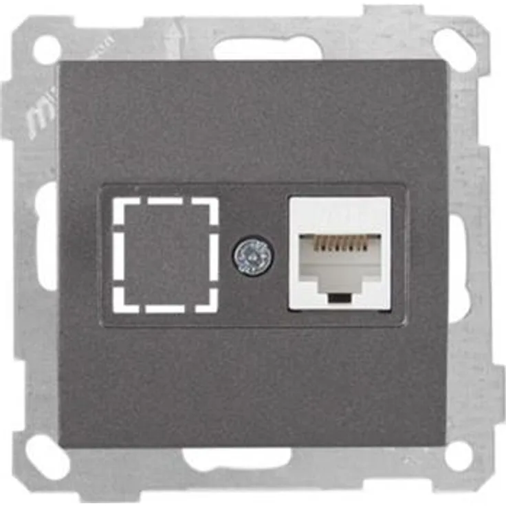 Netzwerk RJ45 CAT6 einfach Anthrazit (CANDELA - DARIA Metall Optik)