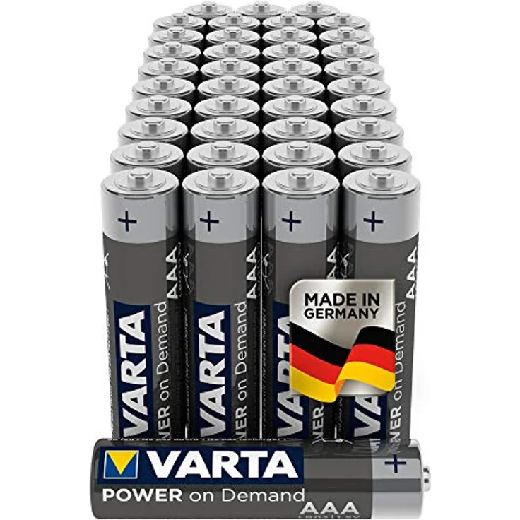 VARTA Power on Demand AAA Micro Batterien - 40er Pack Vorratspack in umweltschonender Verpackung - smart, flexibel und leistungsstark - z.B. für Computerzubehör, Smart Home Geräten oder Taschenlampen – Bild 1