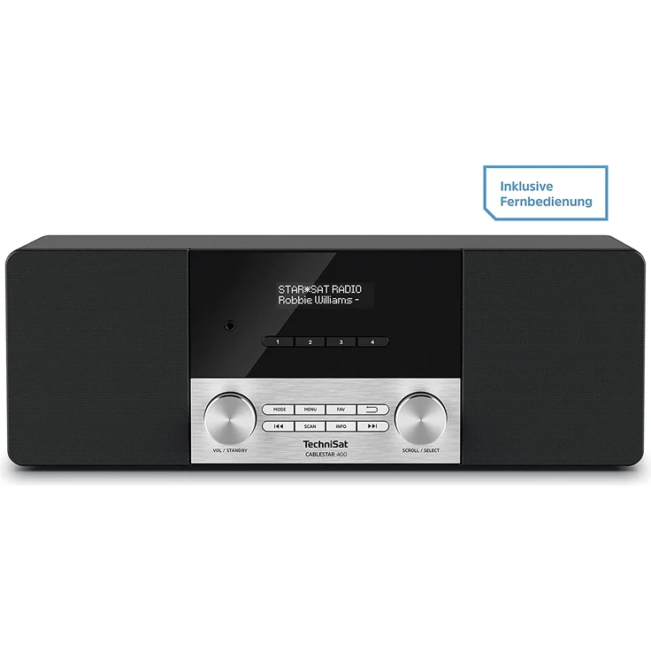 TechniSat CABLESTAR 400 inkl. Fernbedienung Digitalradio mit Wecker, OLED-Display, schwarz – Bild 2