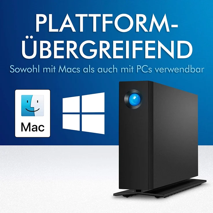 LaCie d2 Professional STHA10000800 - Festplatte - 10 TB - extern (Stationär) - USB 3.1 (USB-C Steckverbinder) - mit Seagate Rescue Data Recovery (STHA10000800) – Bild 2