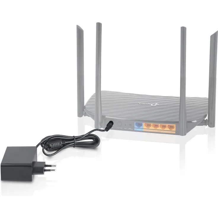 Wicked Chili 12V Netzteil für WLAN-Router kompatibel mit TP Link Archer C6, C60, C7, A7, C1200, C2300, C80, AX10, AX7, A8, A9, A10, AX1500, AX50, AX20 (2,5A, 30W, 1,5m) schwarz