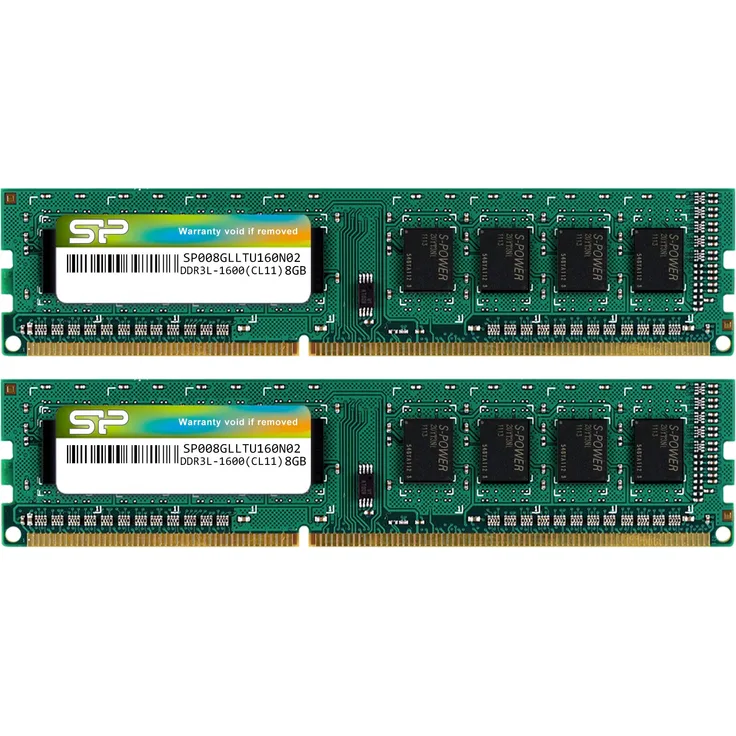 Silicon Power Arbeitsspeichermodul, 16 GB (2 x 8 GB), DDR3, 1.600 MHz (PC3 12800), 240-polig, CL11, 1,35 V, ungepuffert, Niederspannungs- und Stromsparend