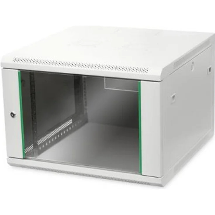 DIGITUS Netzwerk-Schrank 19 zoll 7 HE - Wandmontage - 600 mm Tiefe - Traglast 60 kg - Dynamic Basic - Glastür - Grau - Preisvergleich – Bild 1