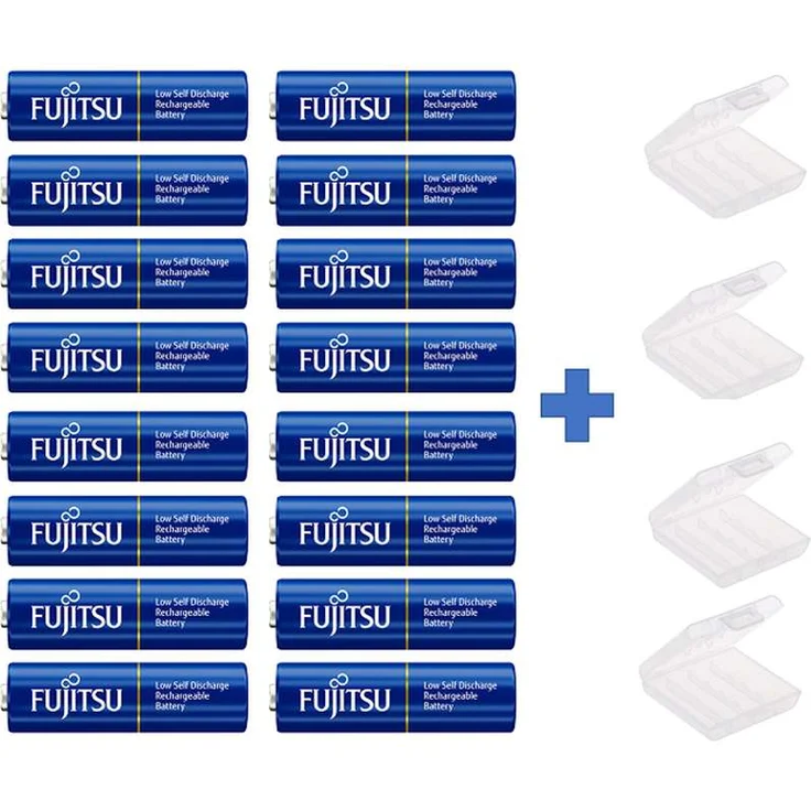 16x AA Mignon Akku Ni-MH 1,2V 2700mAh + 4x Box