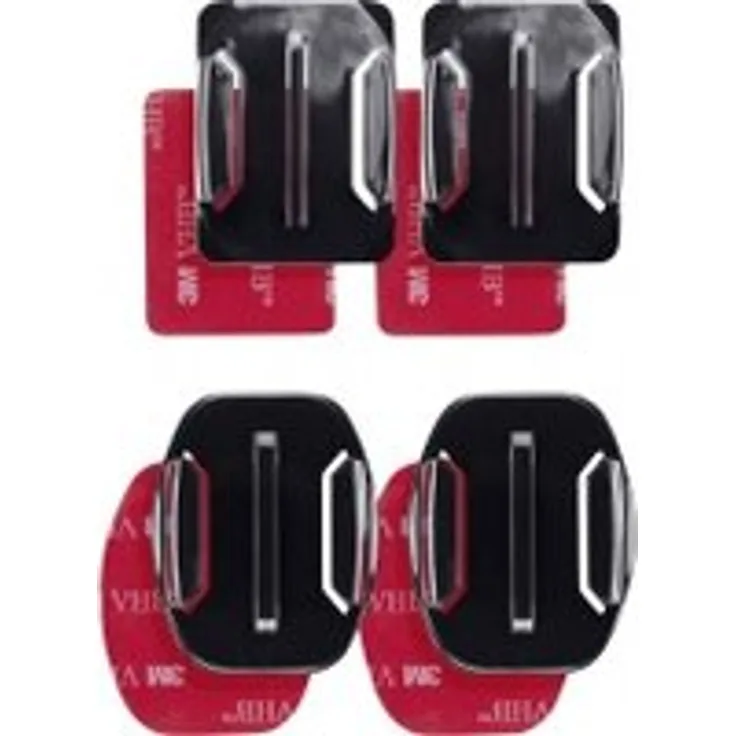 Mantona 3M Klebebefestigung 4er Set (flach und gebogen, GoPro Session, geeignet für GoPro Hero 2-3-3+-4)