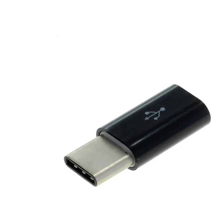 OTB Adapter Micro-USB 2.0 Buchse auf USB C Stecker, Adapter, geeignet für Alcatel A50/Flash/Idol 4 Pro/Idol 4S Windows/Idol 5S, schwarz