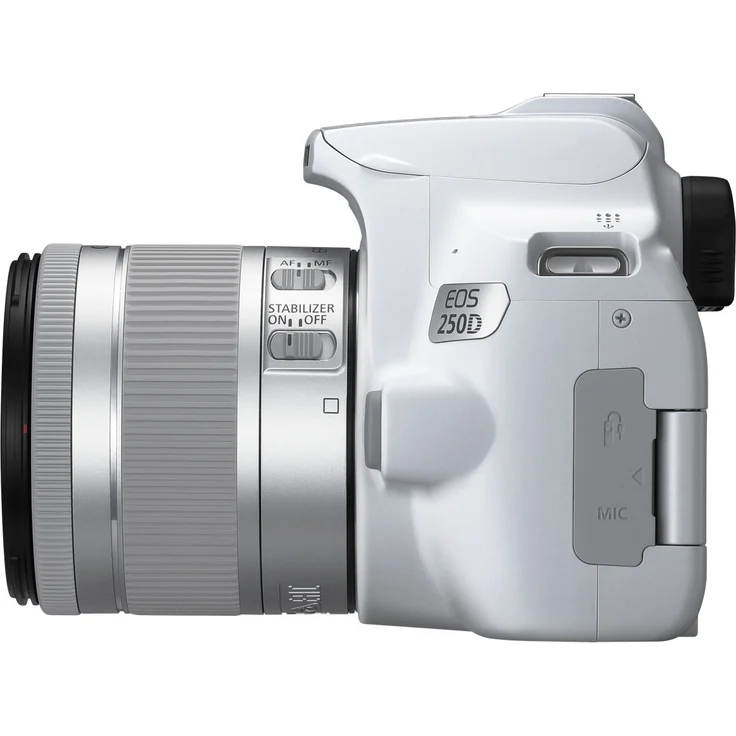 Canon EOS 250D Digitalkamera (24,1 Megapixel, 7,7 cm (3 Zoll) Vari-Angle Display, APS-C-Sensor, 4K, Full-HD, DIGIC 8, WLAN, Bluetooth) mit Objektiv EF-S 18-55mm F4-5.6 IS STM weiß-silber – Bild 6