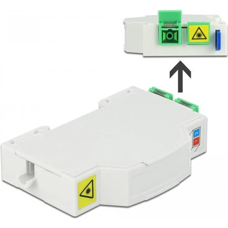 Delock LWL Anschlussdose für Hutschiene 2 x SC Simplex oder LC Duplex