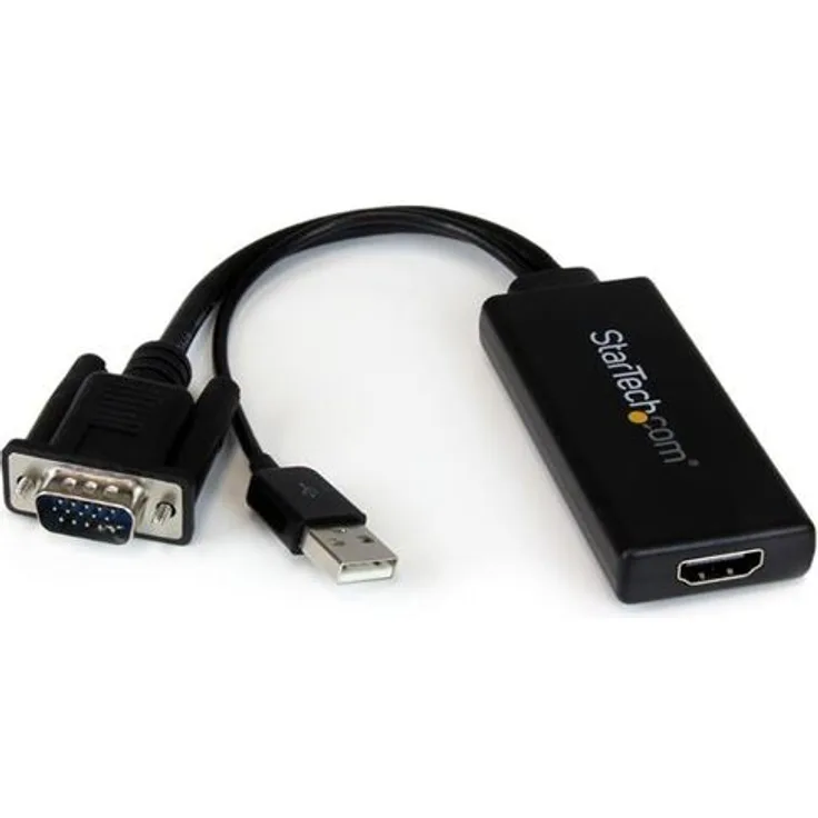 StarTech.com VGA auf HDMI Adapter mit USB-Audio & -Stromversorgung ? Mobiler VGA auf HDMI-Konverter ? 1080p