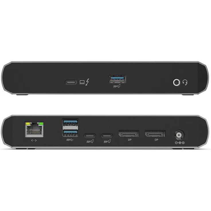 ALOGIC Thunderbolt 3.0 Turbo Dockingstation mit USB-C Kompatibilität, Dual Display 4K 60Hz, 2X DisplayPort, 2X USB-C (10G), 1x USB-A (10G), 2X USB-A (5G), Gigabit Ethernet und Combo Kopfhörer