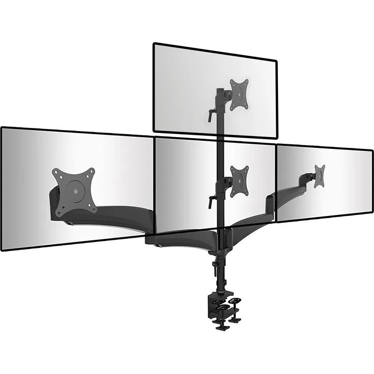 Duronic dm453vx1 Solide Quad Vier LCD-LED-Schreibtisch Mount Arm Monitorständer Halterung mit Tilt- und Swivel (Tilt-90 °/+ 45 °, Dreh 180 °, 360 °, bis 68,6 cm)