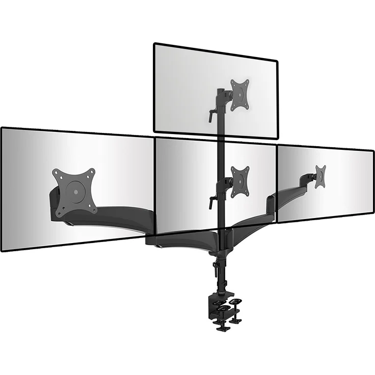 Duronic dm453vx1 Solide Quad Vier LCD-LED-Schreibtisch Mount Arm Monitorständer Halterung mit Tilt- und Swivel (Tilt-90 °/+ 45 °, Dreh 180 °, 360 °, bis 68,6 cm)