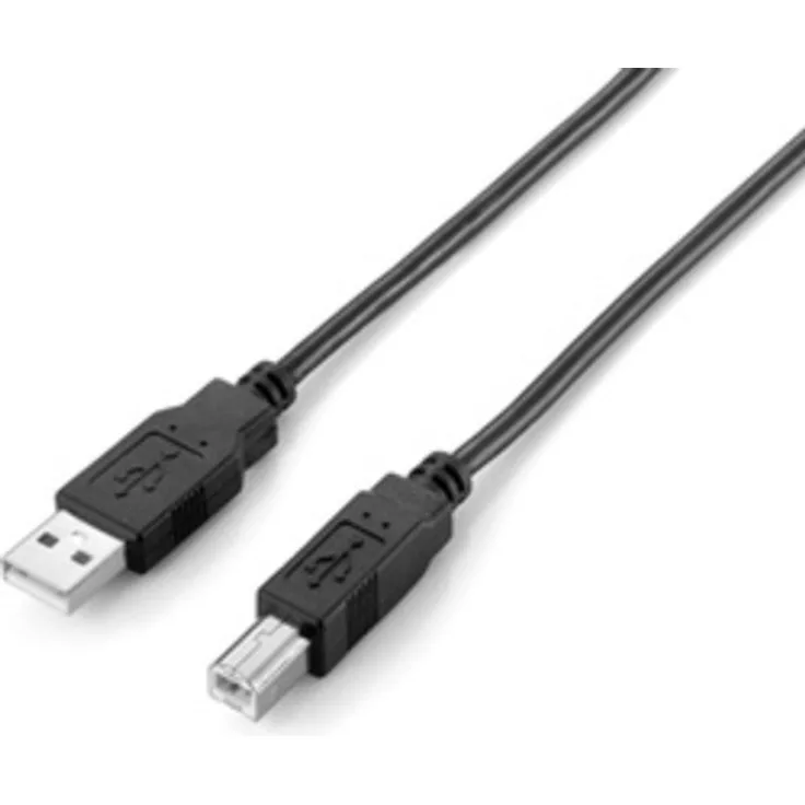 Equip - USB-Kabel - USB Typ A, 4-polig (M) - USB Typ B, 4-polig (M) - 1,0m (USB / USB2.0) - Schwarz (128863)