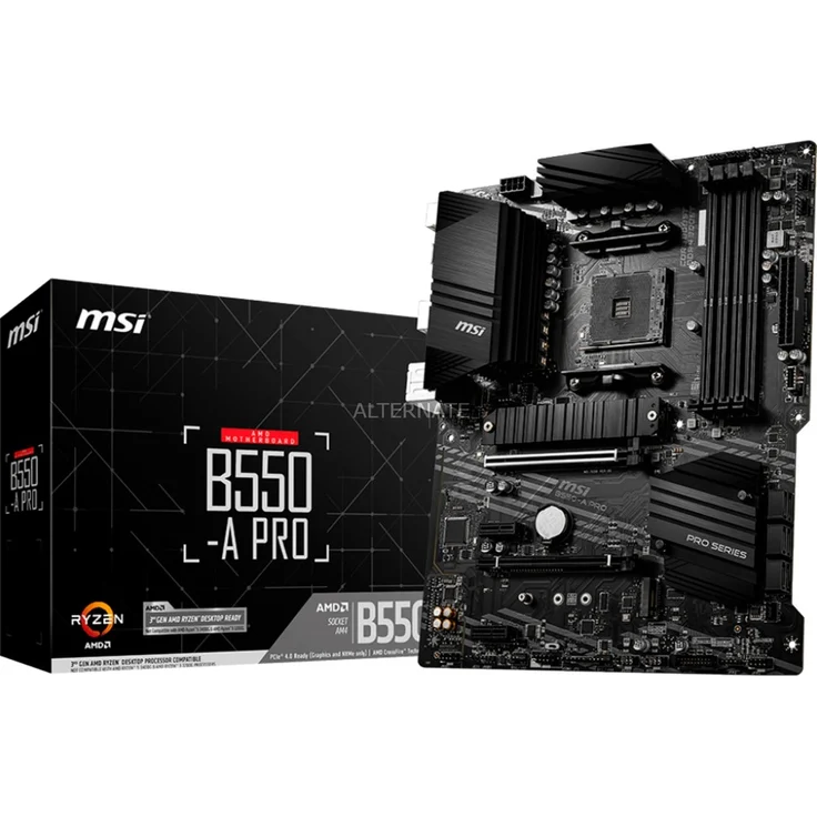 MSI B550-A PRO - ATX, AMD B550, Sockel AM4, Dual-channel DDR4-SDRAM (7C56-002R) – Bild 1