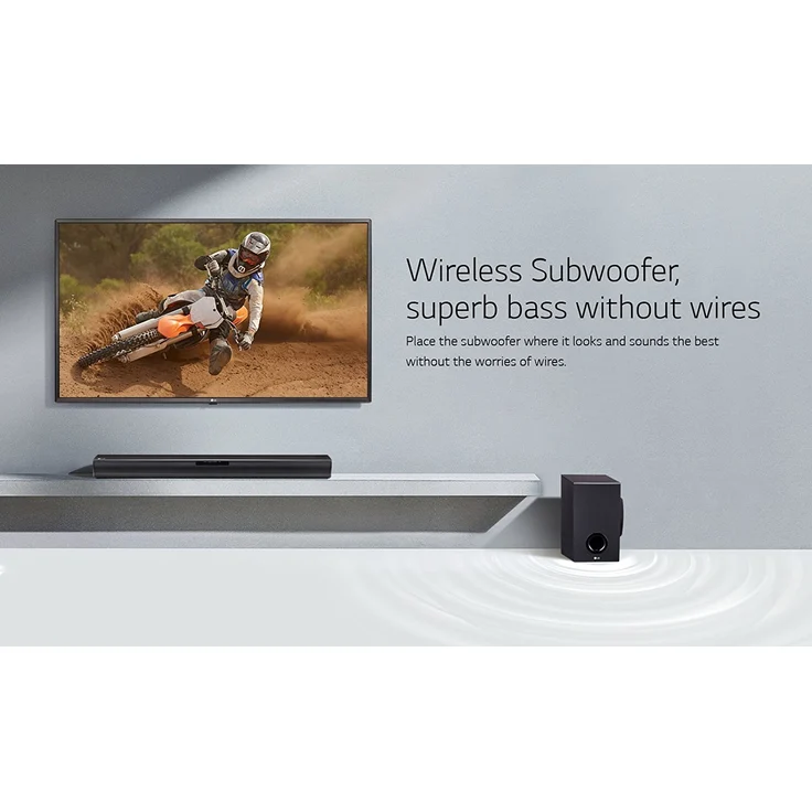 LG SJ2 2.1 Soundbar mit Subwoofer, 160 W, schwarz – Bild 12
