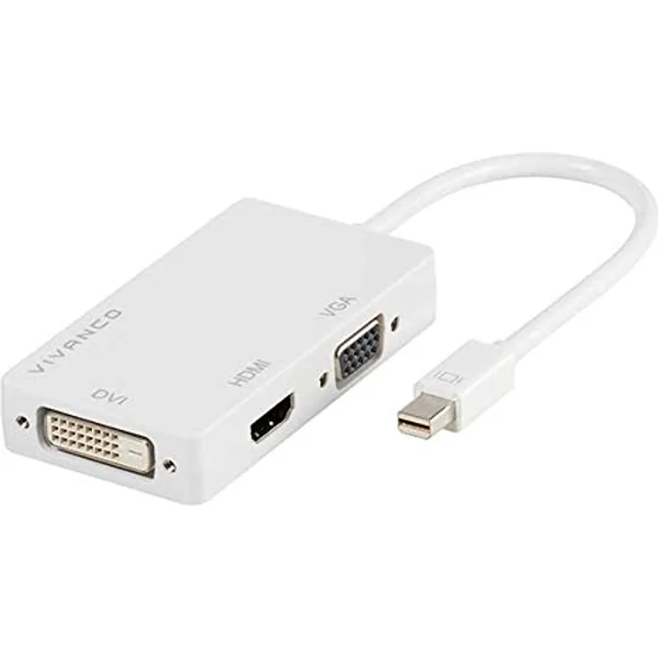 Vivanco Mini DisplayPort auf HDMI-DVI-VGA Universal‐Adapter weiß