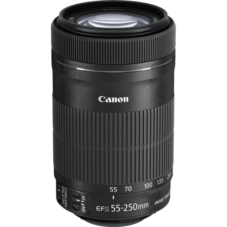 Canon Telezoomobjektiv EF-S 55-250mm F4-5.6 IS STM Telezoom für EOS (58mm Filtergewinde, optischer Bildstabilisator) schwarz - Preisvergleich – Bild 1
