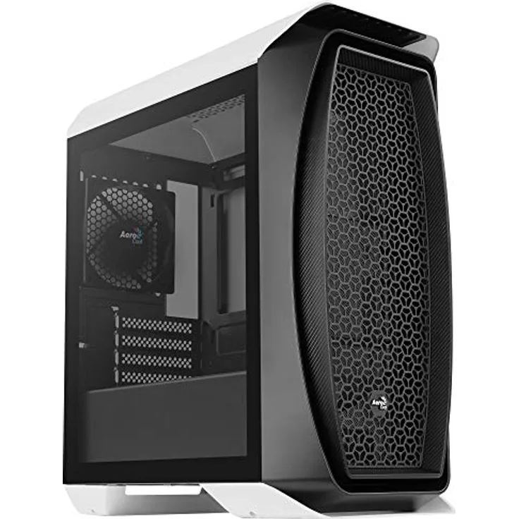 Aerocool AEROONEMINI, PC Micro ATX-Gehäuse, Front- und Seitenverkleidung, weiß
