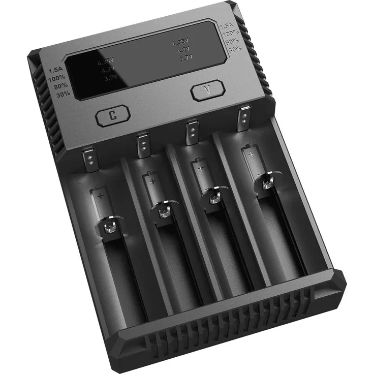 Nitecore NUi4-4-Schachtladegerät für Li-Ion, NiMH und NiCD Akkus, max. 1,5A Ladestrom