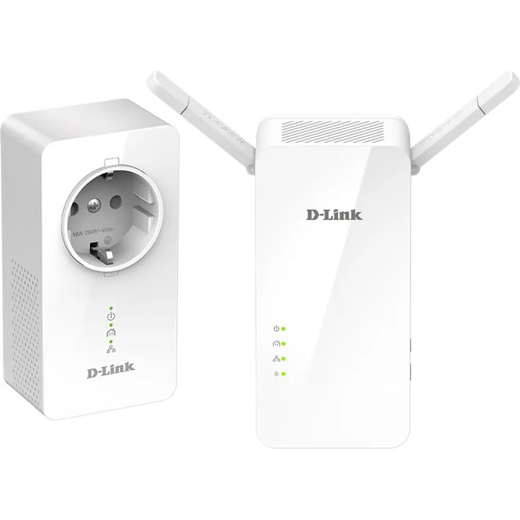 D-Link DHP-W611AV PowerLine AV1000 Wi-Fi AC Starter Kit (Wireless AC, RJ-45, bis zu 1200 Mbit-s WLAN-Geschwindigkeit, mit 10-100-1000 Mbit-s Gigabit LAN Port)