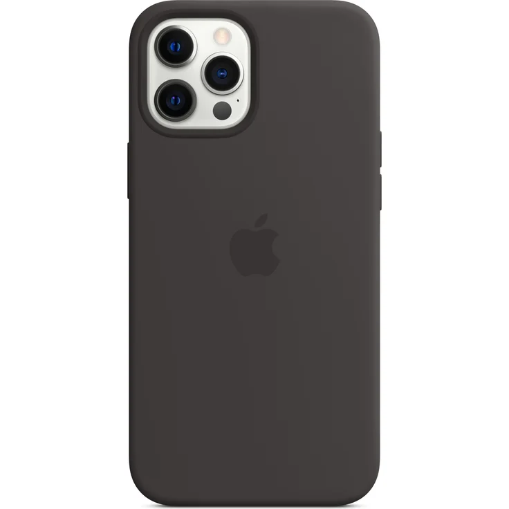 Apple MHLG3ZM/A Silikon Case mit MagSafe, geeignet für Apple iPhone 12 Pro Max, Handy-Schutzhülle, schwarz – Bild 1