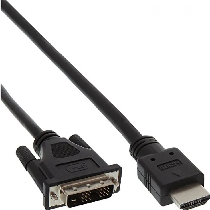 InLine - Videokabel - HDMI / DVI - DVI-D (M) bis HDMI (M) - 30cm - Schwarz - Daumenschrauben (17658E)
