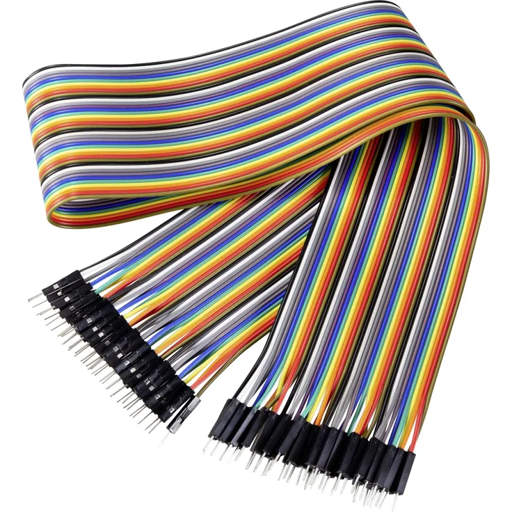 Renkforce Jumper-Kabel Arduino, Banana Pi, Raspberry Pi (40x Drahtbrücken-Stecker - 40x Drahtbrücken-Stecker) 60.00cm Bunt
