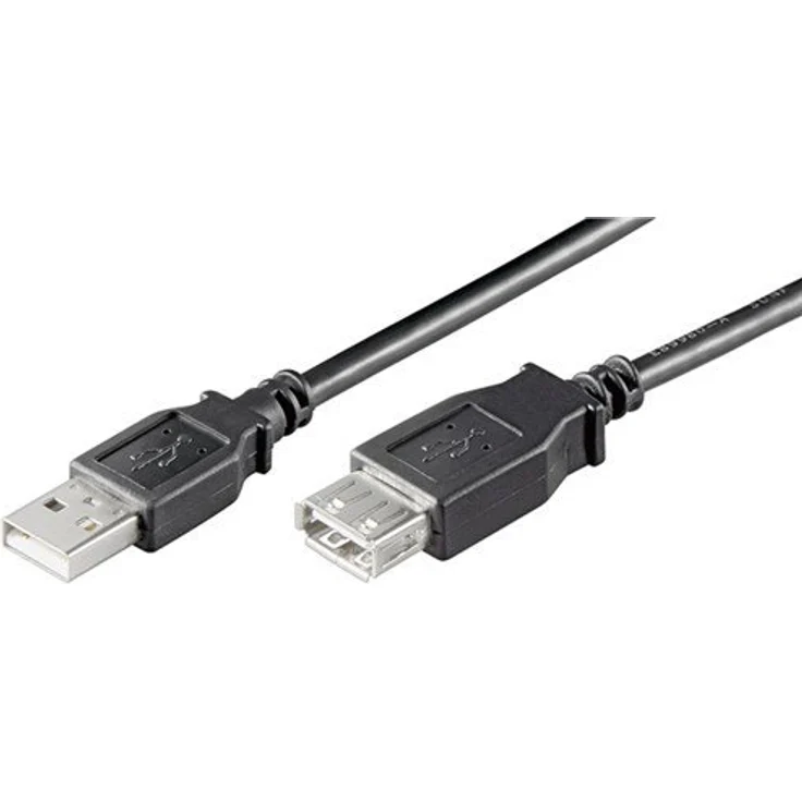 Wentronic Goobay USB 2.0 Hi-Speed Verlängerungskabel, Schwarz, 1.8 m - USB 2.0-Stecker (Typ A) > USB 2.0-Buchse (Typ A) (93599) – Bild 1