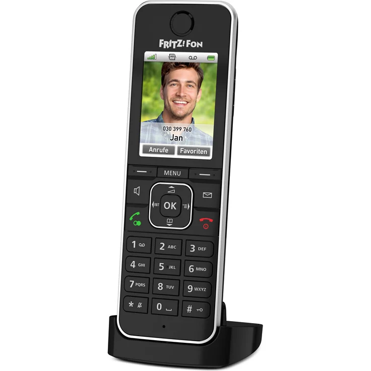 AVM FRITZ!Fon C6 Black, DECT-Komforttelefon (hochwertiges Farbdisplay, HD-Telefonie, Internet-/Komfortdienste, Steuerung FRITZ!Box-Funktionen), VoIP-Telefon, schwarz – Bild 2