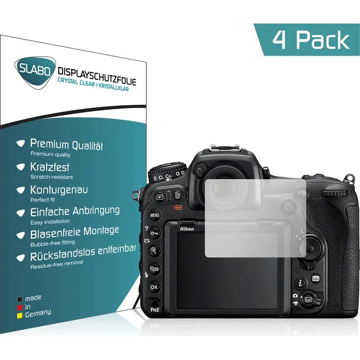 Slabo 4x Displayschutzfolie für Nikon D500 KLAR Crystal Clear