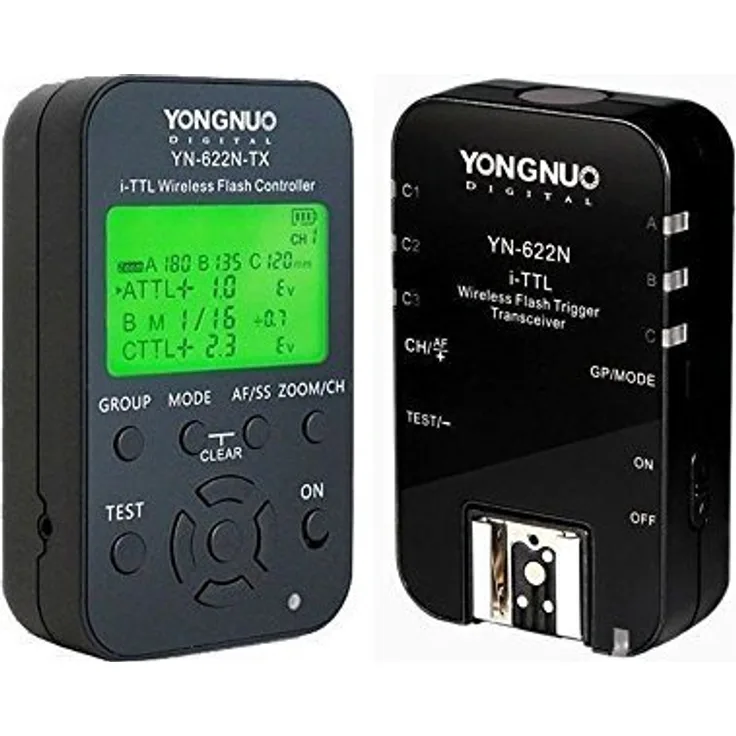 Pewe-Foto Yongnuo YN622 N Kit TX - Transceiver Kit Yongnuo YN-622 und Transmitter TX yn-622tx für Nikon (LCD, 100M, schwarz)