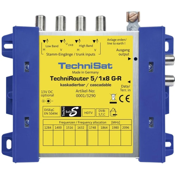 TechniSat TECHNIROUTER 5-1 x 8 G-R kaskadierbar digitale Einkabellösung für 8 Teilnehmer (8 Signale über ein Kabel, Unicable)