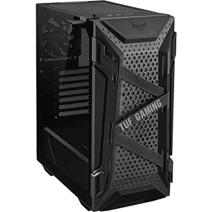 ASUS TUF Gaming GT301 kompaktes PC Gehäuse (Mid-Tower, Seitenwand aus Glas, 120mm Aura-RGB-Lüfter, Aura Sync, Kopfhörerhalterung) – Bild 1