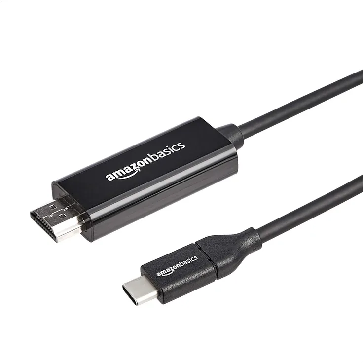 AmazonBasics – Adapterkabel USB-C auf HDMI, Thunderbolt-3-kompatibel, 4K bei 30 Hz, 180 cm