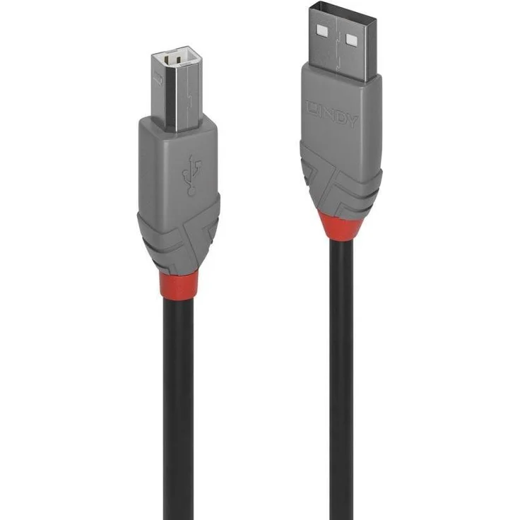 Lindy 36677 10m USB A USB B Männlich Männlich Schwarz - Grau - Rot USB Kabel (36677) – Bild 1