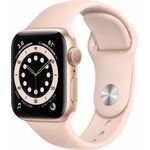Apple Watch Series 6 Smartwatch GPS, 44mm, Aluminiumgehäuse Gold, Sportarmband Sandrosa