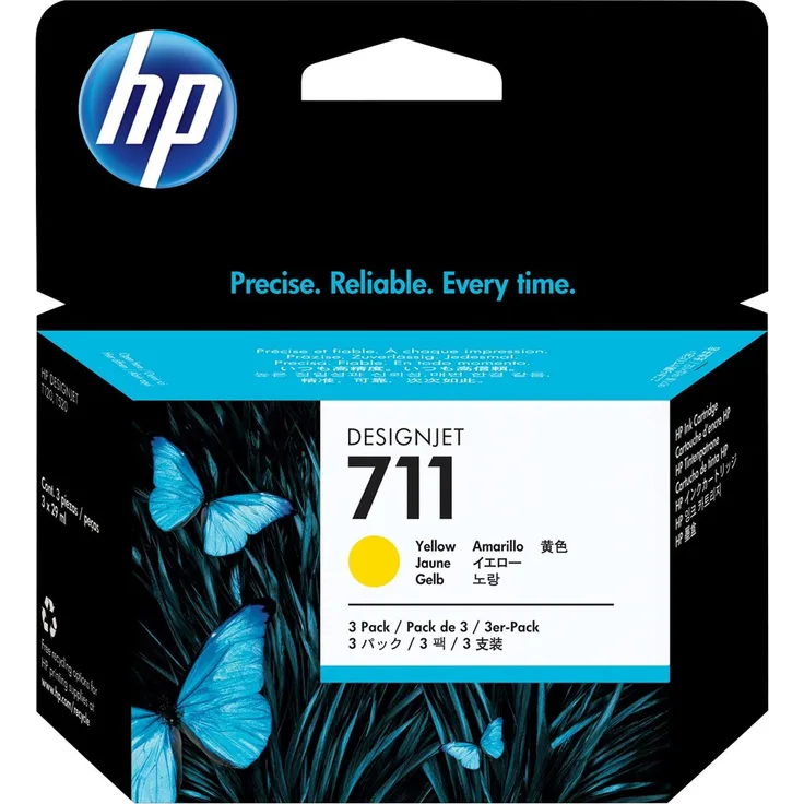 HP 711 3er-Pack Gelb DesignJet Tintenpatronen, 29 ml