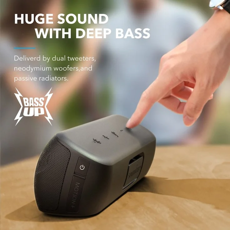 soundcore Motion+ Bluetooth HiFi Lautsprecher mit Hi-Res 30W Audio, Intensiver Bass, Kabelloser, mit App, USB C Konnektivität, Flexibler EQ, 12h Akkulaufzeit, IPX7 Wasserschutz (Schwarz) – Bild 4