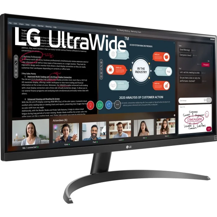 LG 29WP500-B - 29 Zoll, UltraWide Full HD (2560 x 1080), IPS-Panel, 75Hz, 5ms, 250cd/m², HDR10 (29WP500-B) – Bild 2