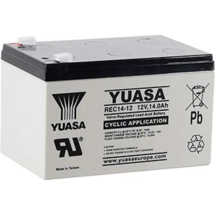 Yuasa Blei-Akku REC14-12 Pb 12V / 14Ah Zyklenfest, Faston 6,3mm
